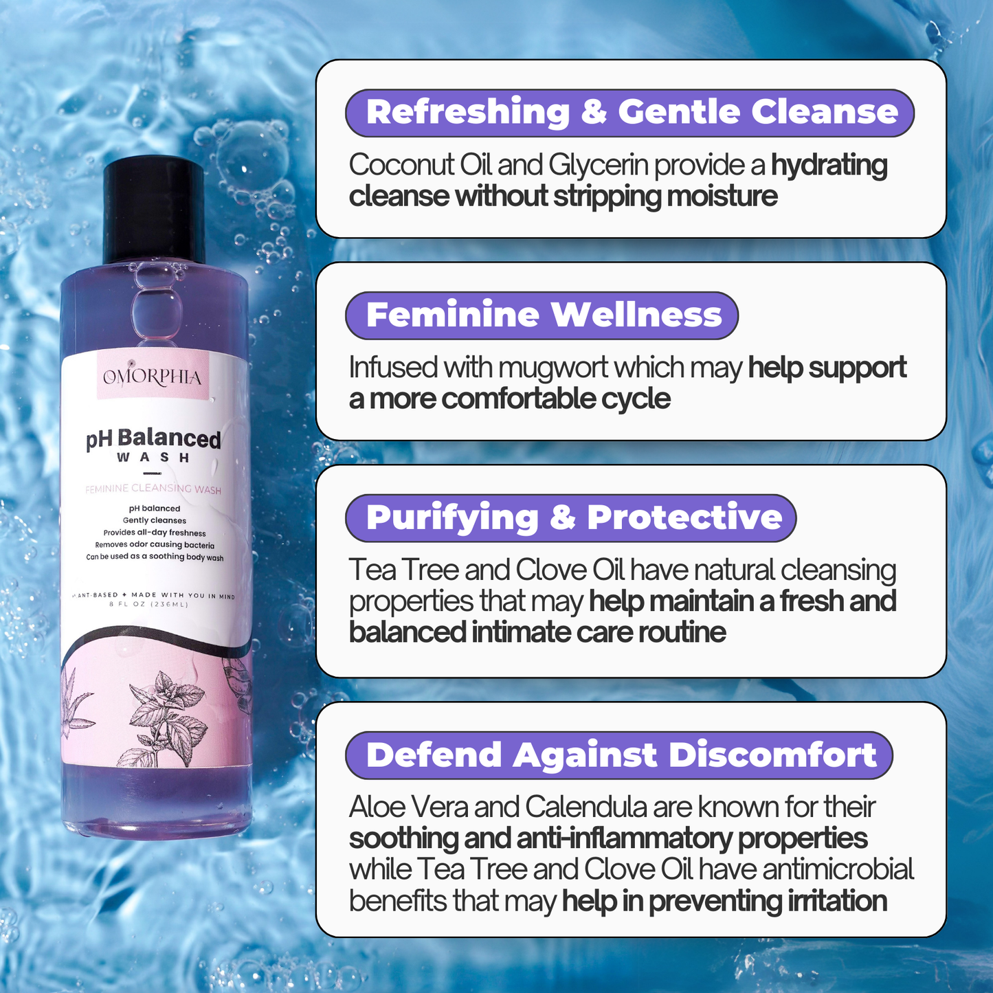 pH Balanced Wash & Restore Feminine Oil Combo - Yoni Wash + Yoni Oil
